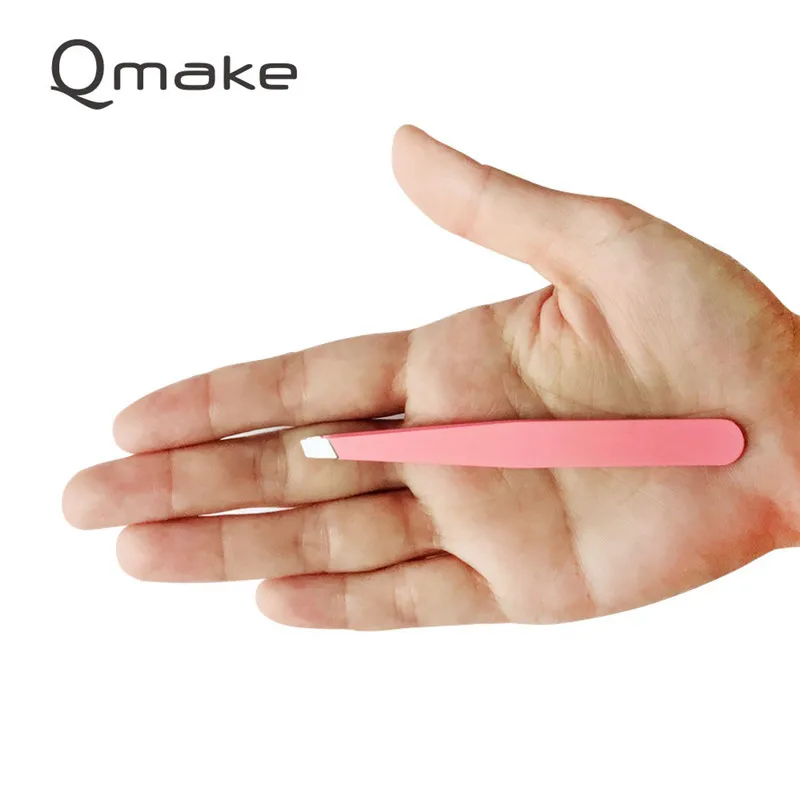 2 шт. в наборе Qmake красочные нержавеющей стали пинцет триммер клипер бровей