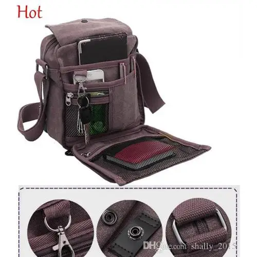 Quality Multifunction Canvas Bag Men Shoulder Bags Casual Travel Mens Crossbody Bag Organizer ...