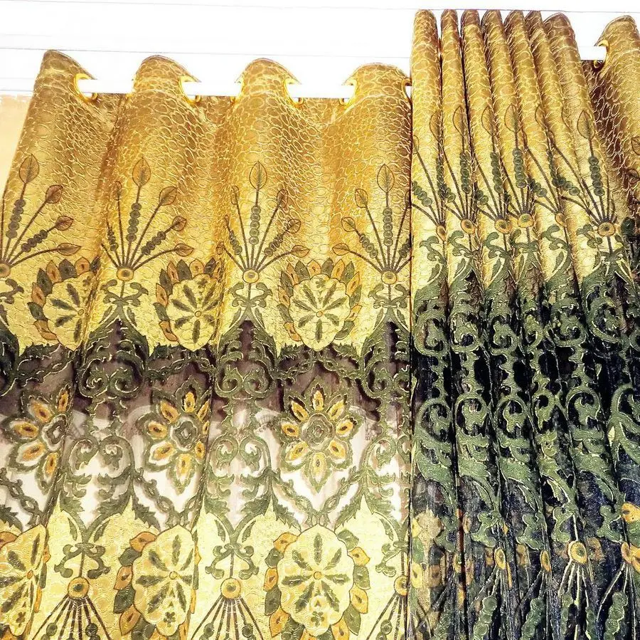 Занавеска из вуали кружевная зеленая органзы|curtain voile|organza curtainsfinished curtains |