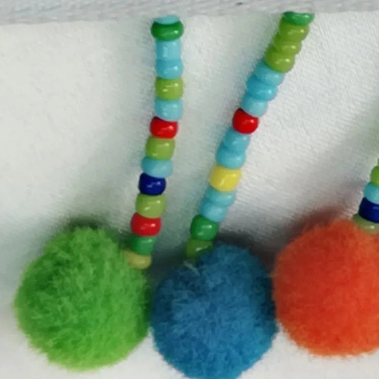 Fringe Beaded Pompom Trim Tassel 4