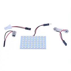 Белый свет Панель 48 SMD светодиодный + Интерьер лампы + T10 + BA9S адаптер купола лампы 12 В