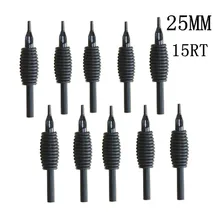 YILONG 10 шт. 25 мм 15RT новейший одноразовый силиконовый черный насадки для тату советы и сцепление с наконечником