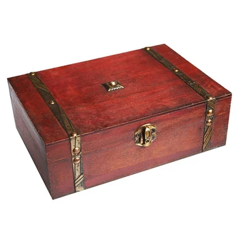 

Rectangle Treasure Box Pirate Small Trunk Box for Jewelry Storage,Cards Collection,Gifts and Home Decoration