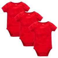 Kavkas 3PCS 5PCS Baby Boys Girls Clothes Solid White Short Sleeve Cotton Baby Bodysuits 5