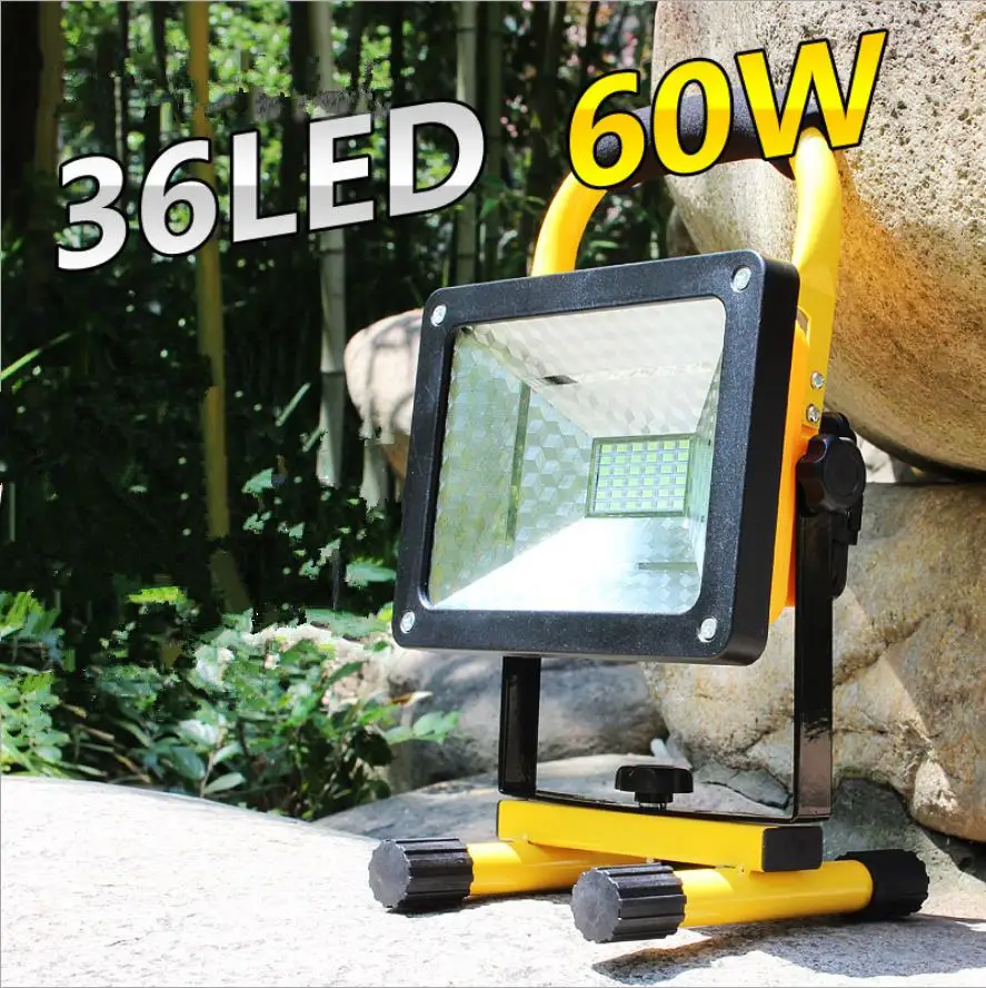 

High Power Waterproof LED Flood Light 60W Portable Cordless Work Light Rechargeable LED Flood Lamp for Home Garden Light