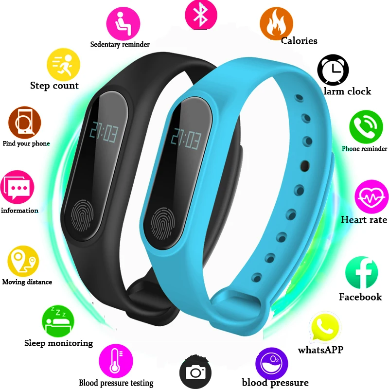 

Heart Rate Smart Bracelet IP68 Waterproof Blood pressure oxygen Monitor Color Screen Activity Fitness Tracker Smart Band PK S5