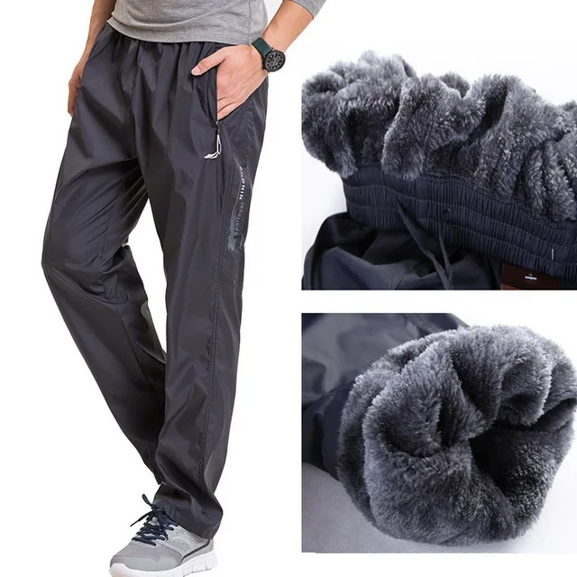 Fleece Thick Pants Men Outside Winter Pant Velvet Warm
