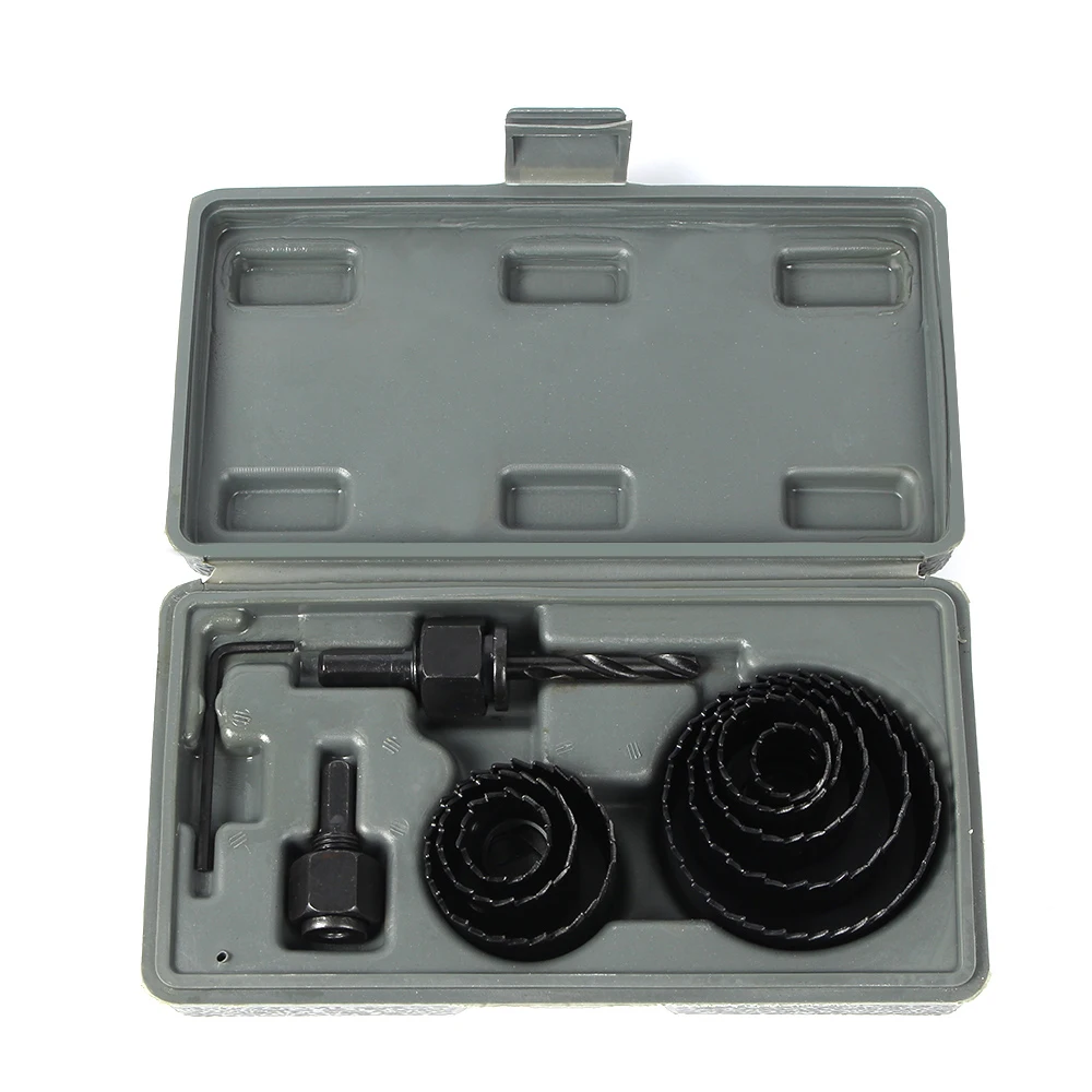 

8/11Pcs Hole Saw Cutting Set Kit Drilling Tool 19-64mm Wood Sheet Metal Circular Round Case Drill Bits Wood Metal Sheet Alloys