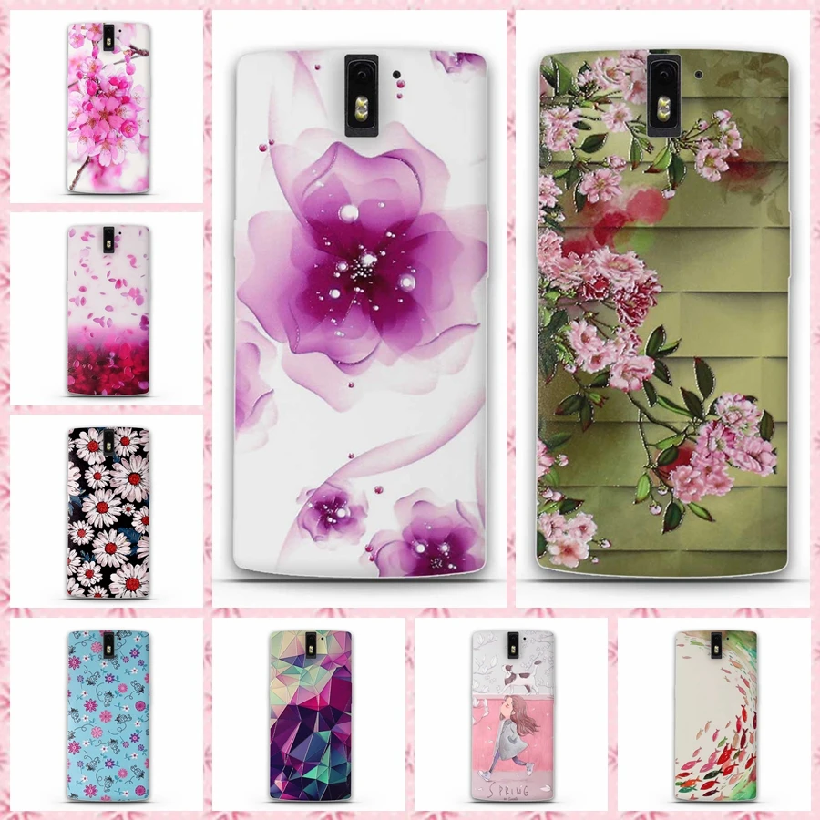 

Soft Silicon Case for OnePlus one Funda Cute Cartoon 3D Printed Flowers Cover For Carasas One Plus one oneplus 1 Case Phone Bags