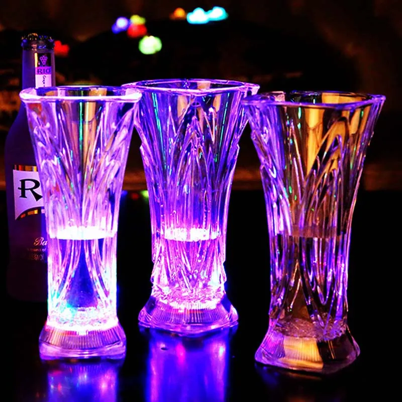Высокое качество ночной клуб блеск прозрачность бокал для вина светящаяся чашка индукция воды красочные вспышки Кубок воды термос 1 шт