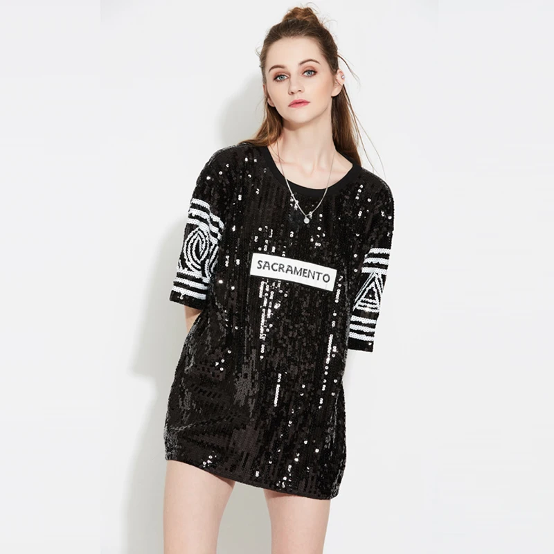 Женские Клубные платья 2020 платье футболка с блестками|club dress|sequin t shirt dresswomen club dresses