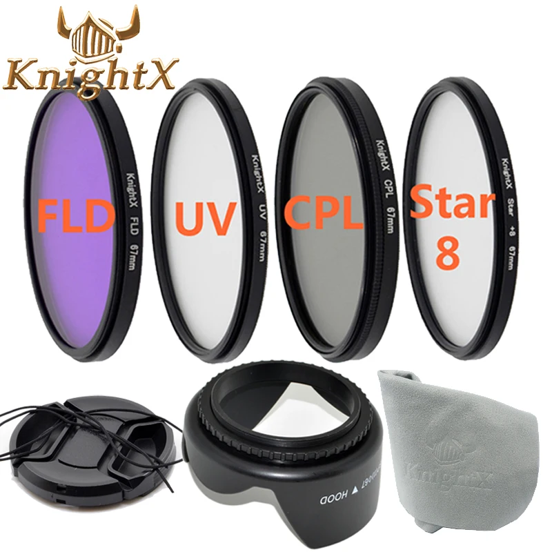 Набор фильтров KnightX UV FLD CPL для Nikon sony Canon DSLR d5200 d5300 d3300 d3200 T5i T4i T3i T5 49 мм 52 мм 58 мм 67 мм 55 мм