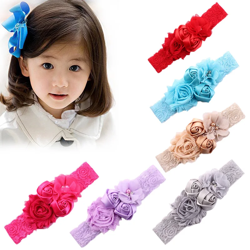 2018 New Cute Sweet Lace Flowers Hairband Turban Headwear for Newborn