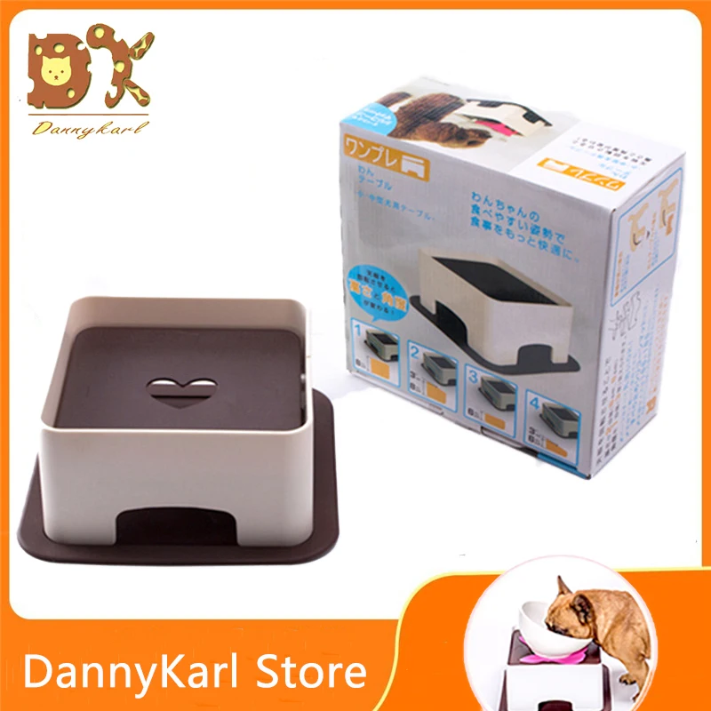 DannyKarl جديد 2019 الراقية الكلب تغذية الجدول طاولة قابلة للضبط عدم الانزلاق طاولة رفع مقصية تيدي بلدغ الحيوانات الأليفة لوازم
