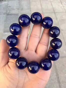 

Top Quality Natural Royal Blue Lapis Lazuli Gemstone 20mm Crystal Stretch Craved Round Bead Bracelet AAAAA Certificate