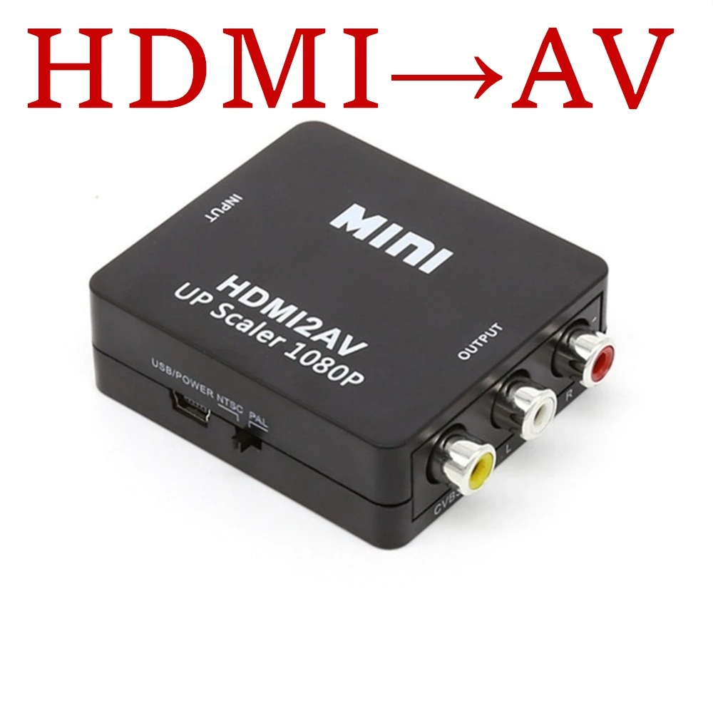 

Mini AV adapter HDMI Converter 3.5mm Audio VGA2AV / CVBS to PC HDTV Converter for Notebook PC for HDTV Projector