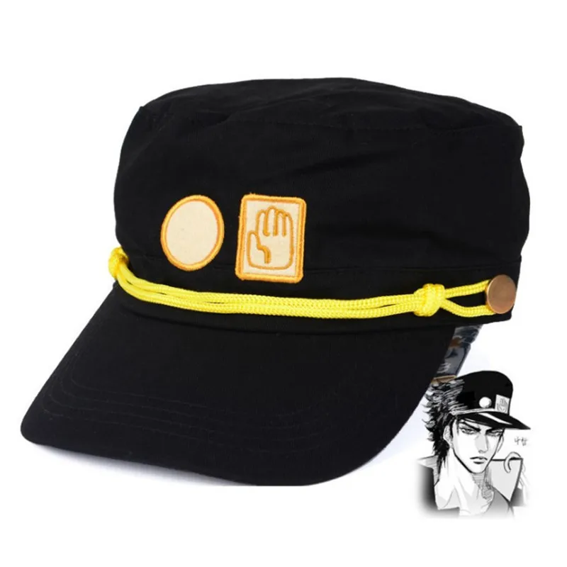 

Japan hot Anime JoJo's Bizarre Adventure Kujo Joseph Army Military JOJO Cap Cosplay Costumes Props embroidery Hat Accessories