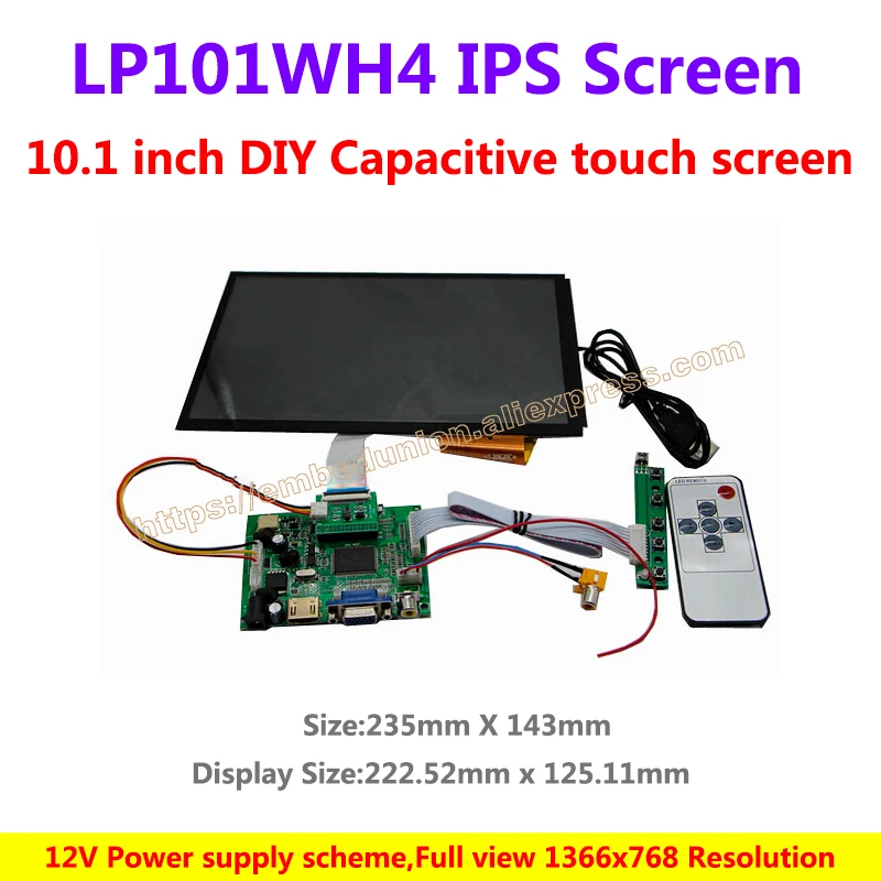 

10.1 inch DIY Capacitive touch screen kit for car screen 1366*768 Resolution IPS Full view LCD Screen High definition