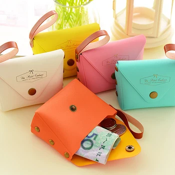 

500pcs/lot Fashion Women Leather Coin Purse Cute Small Change Purses Wallet Coin Bag Key Case Pouch Mini Purse