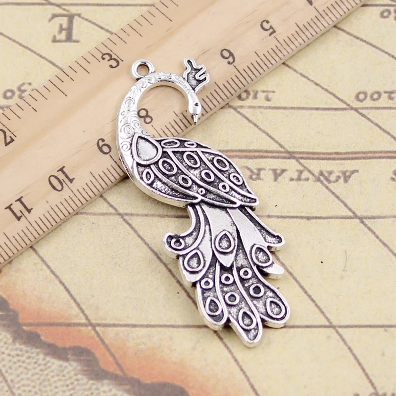 

5pcs Charms peacock 61x21mm Tibetan Silver Plated Pendants Antique Jewelry Making DIY Handmade Craft
