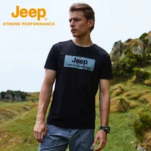 Jeep быстросохнущие спортивные мужские фитнес-уличные дышащие летние свободные мужские, быстросохнущие футболки с короткими рукавами