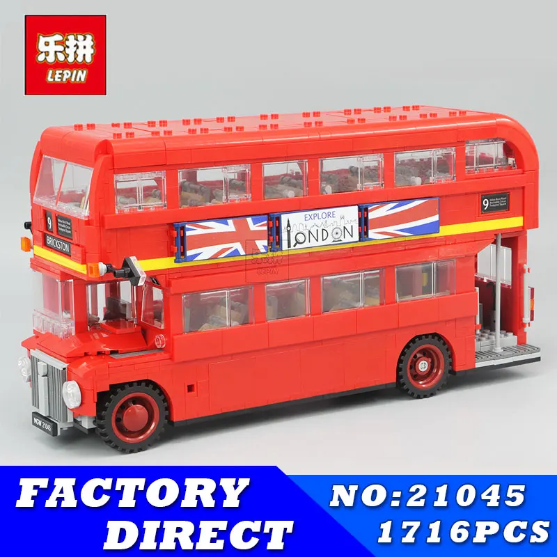 Лепин 21045 натуральная техника серии Лондонский автобус 10258 Строительные блоки Кирпич Дети Развивающие игрушки модель подарки