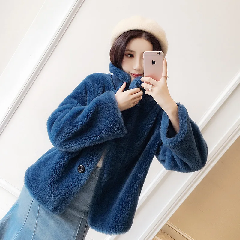 DUOUPA 2019 Lazy Fashion Wool Velvet Coat Female Short Wool Wool Dream Small Particles Small Fur Coat