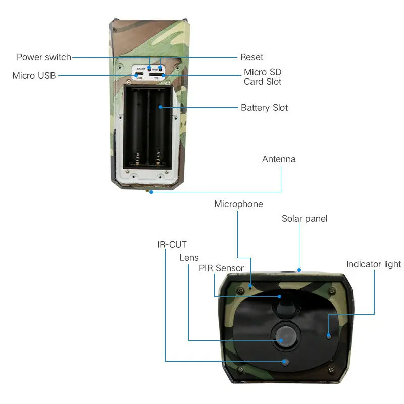 1080P ip-камера на солнечной батарейке 2MP беспроводная Wifi камера видеонаблюдения Водонепроницаемая наружная камера ИК ночного видения Солнечная энергия HD