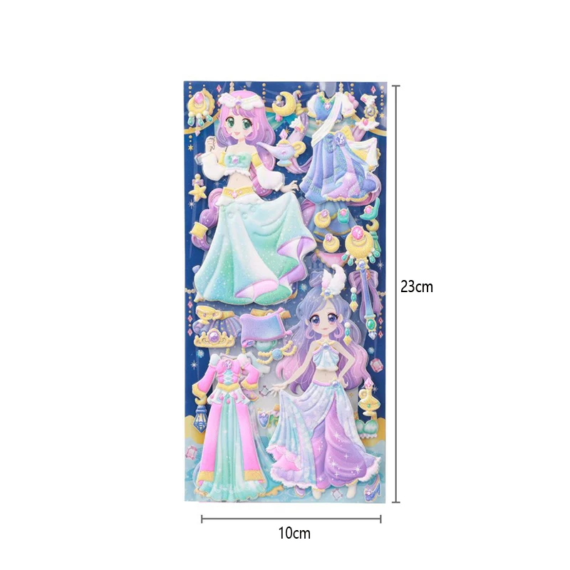 Fashion Children's Three-dimensional Bubble Stickers 4 Type Princess Dress Up Cute Beautiful | Игрушки и хобби