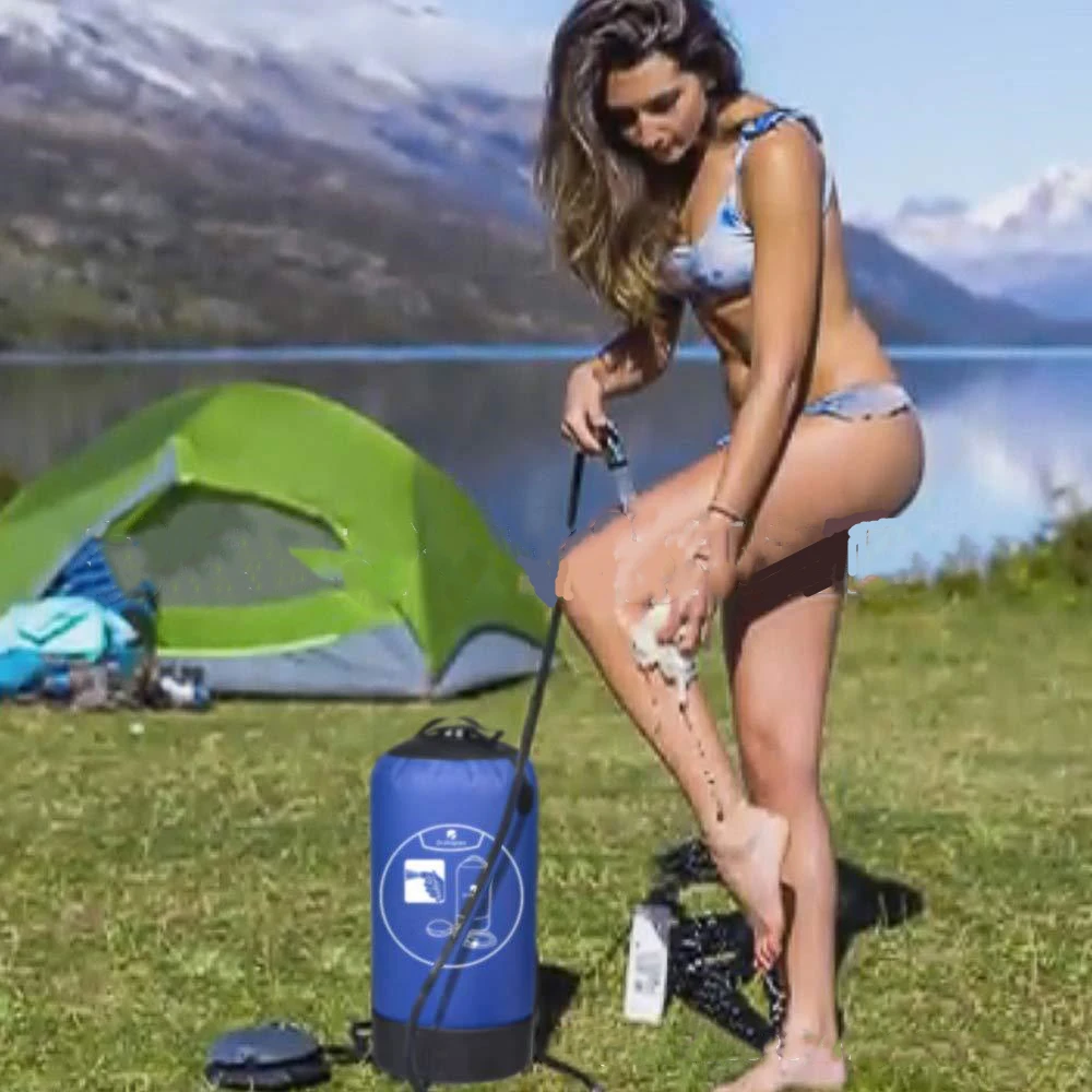 

11L Pvc Outdoor Inflatable Shower Pressure Shower Water Bag Portable Camp Shower