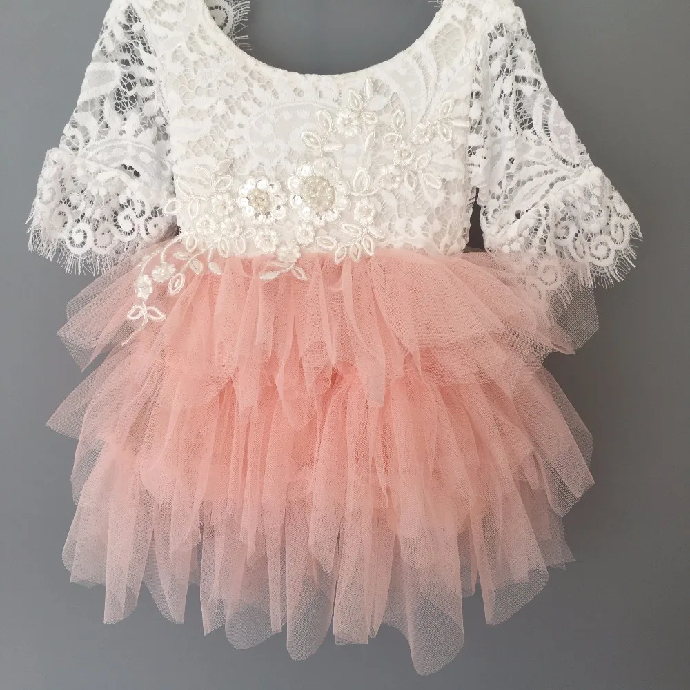Loita/кружевное платье для девочек; детская вышитая юбка с рукавами-колокольчиками; бальное платье; детское платье принцессы с расклешенными рукавами