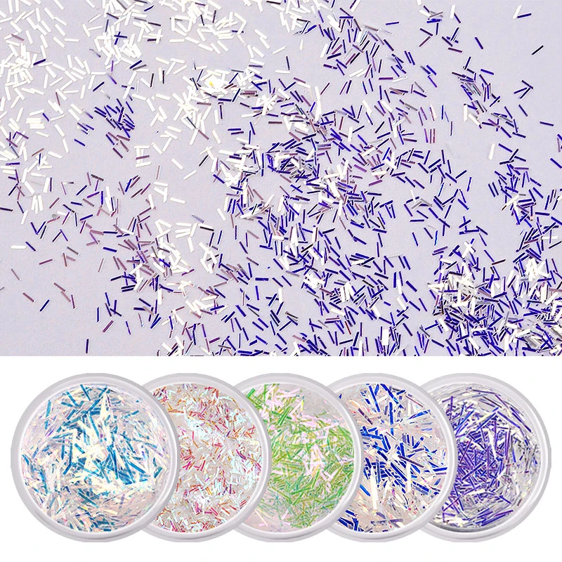 

6pcs/set 3D Aurora Nail Glitter Flakes Set Holographic Sequins Charm Lace Holo Blue Light Manicure Decorations Nail Art Decors
