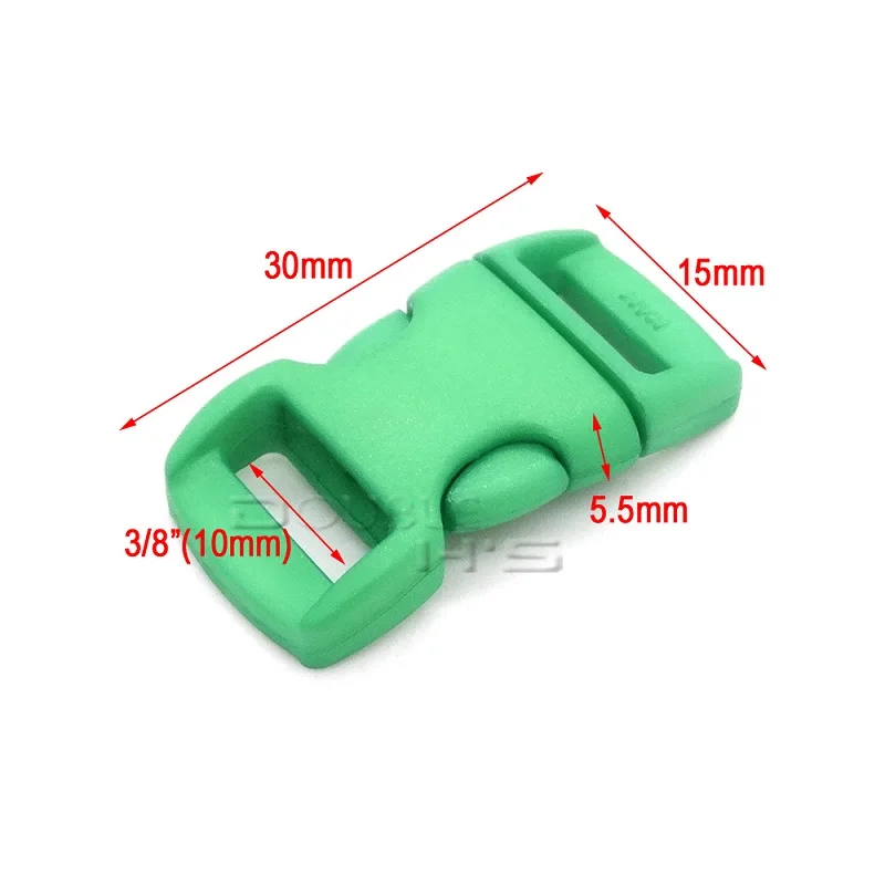 50 шт./лот разноцветные 3/"(10 мм) Пластиковые Пряжки Контурные Изогнутые Для паракордовых браслетов - Цвет: Green