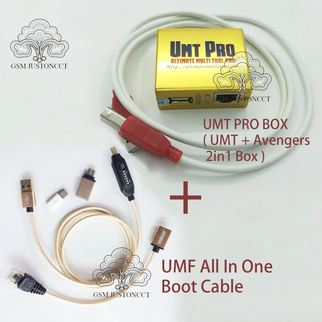 UMT PRO 2 коробка(UMT коробка+ коробка Мстители 2в1) с 1 USB кабель+ UMF кабель