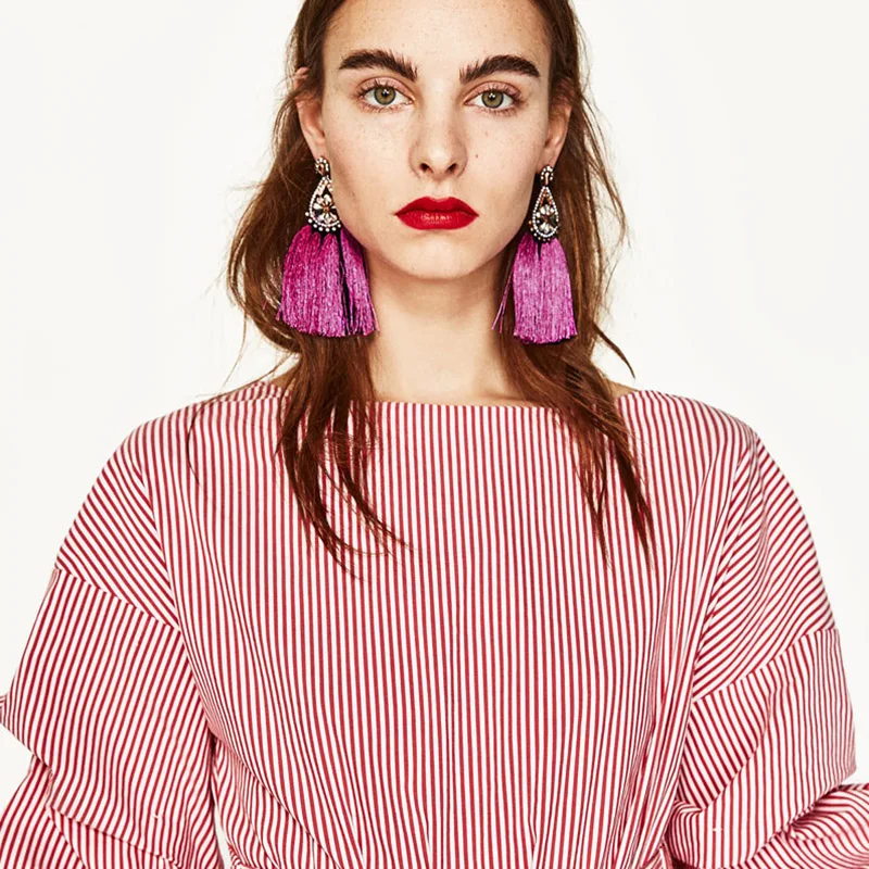

Tassel Earrings For Women Exaggerated Ethnic Bohemia Boho Large Big Long Fringe Tassel Earrings Vintage Statement Jewelry