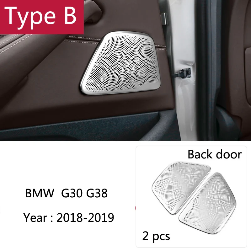 Автомобильный Стайлинг аудио стерео динамик для двери автомобиля громкий динамик рамка Накладка полосы для BMW 5 серии G30 G38-19 авто аксессуары - Название цвета: Type B