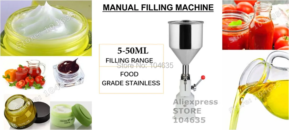 Новая модернизированная а03 Ручная разливочная машина(5~ 50 мл) для крема, шампуня, косметики, разливочная машина для жидкого наполнителя