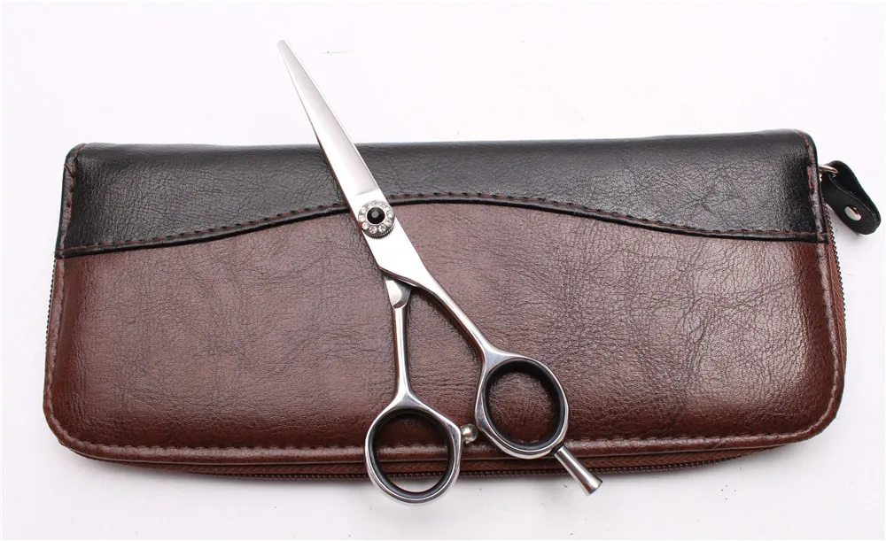 5.5" Japan 440C Professional Hairdresser Scissors Cutting Shears Thinning Scissors Hair Clipper Scissors Kit of Tool for Home - Цвет: Красный