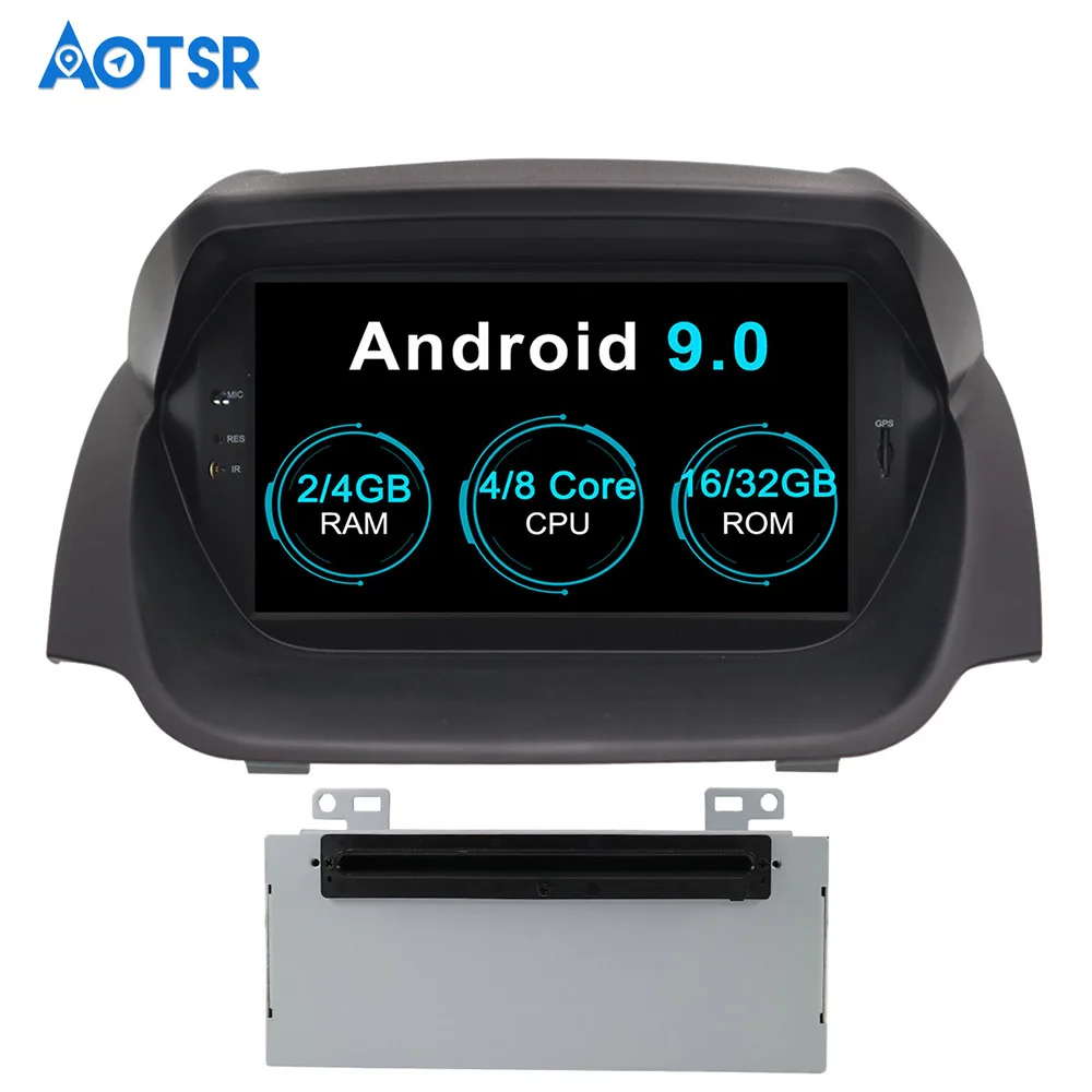 Top Android 9.0 8 core Car DVD CD player GPS Navigation For Ford Fiesta 2013 2014 2015 2016 Multimedia system radio Auto Stereo 32GB 5