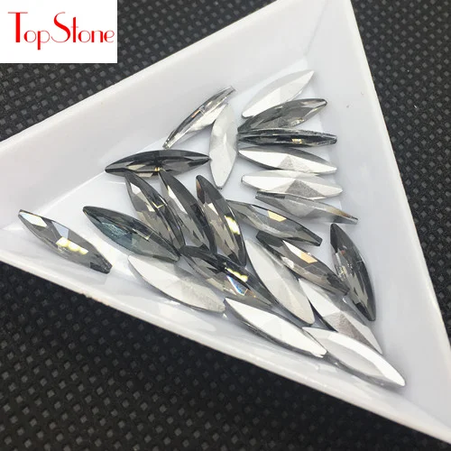 TopStone 200 шт./пакет 4x15mm Наветт с украшением в виде кристаллов на камне остроконечные Стекло с украшением в виде кристаллов маркиза для выбора ювелирные изделия с блестками для изготовления - Цвет: Clear Grey