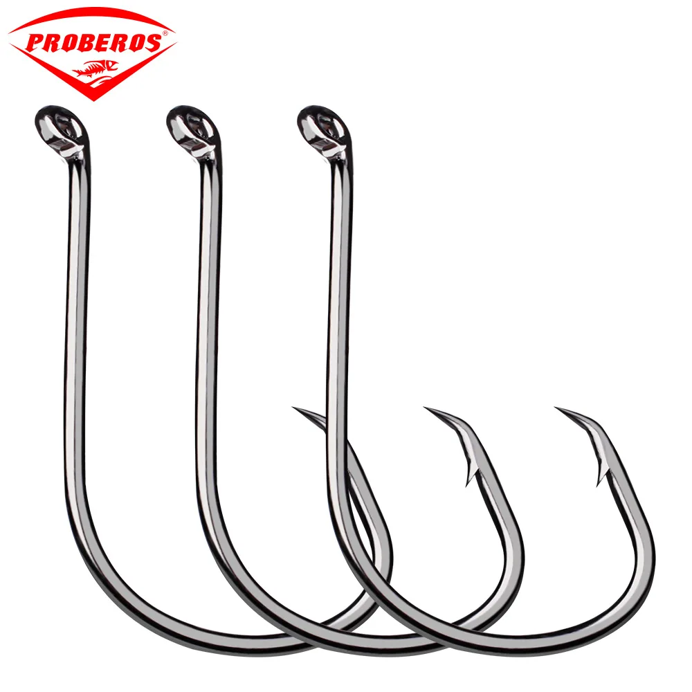 100pcs fishing gear high carbon steel hook barbed hook bulk pesca sharp
