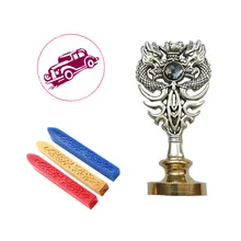 Индивидуальная восковая печать комплект печатей фотографии автомобилей Металл Дракон ручка Подарочный винный набор посылка Свадебные Приглашения карты конверт печать штамп