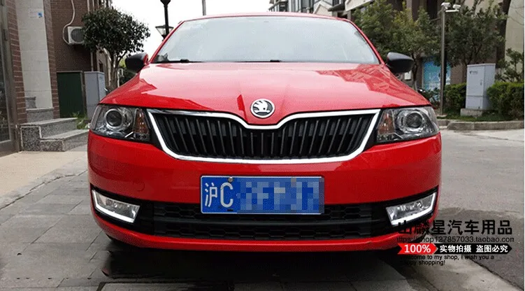 12 В 6000 К светодиодный DRL Дневной ходовой светильник чехол для Skoda Rapid 2013 противотуманная фара рамка противотуманный светильник Стайлинг автомобиля