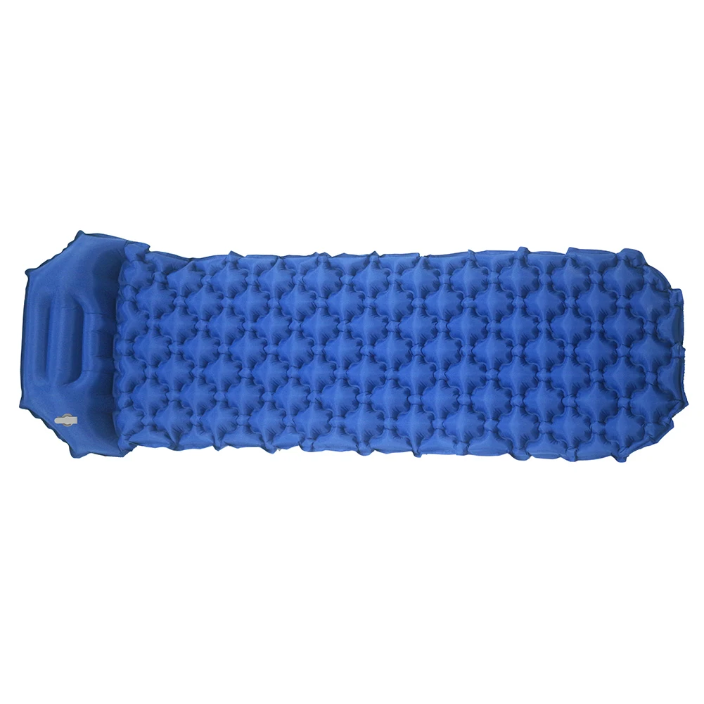 Dark Blue Открытый Кемпинг Влагонепроницаемая надувная подушка коврик для сна Матрас с подушкой - Цвет: Dark Blue