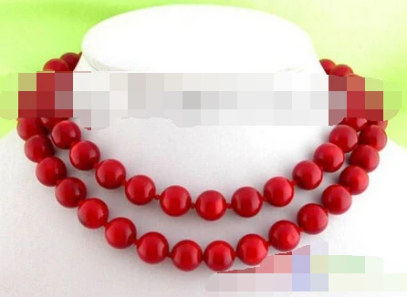 

1100 nature round red coral bead necklace