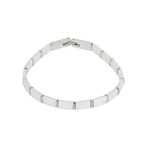 Элегантные женские браслеты, сделанные здоровым гладким керамическим классическим черным белым никогда не выцветает, подарки на годовщину, модные ювелирные браслеты - Окраска металла: White