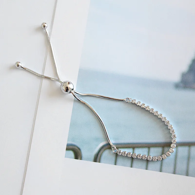 LUKENI S925 стерлингового серебра микро декор циркон Adjustabl Esnake браслет-цепочка для девушки, чтобы подарок ювелирные изделия