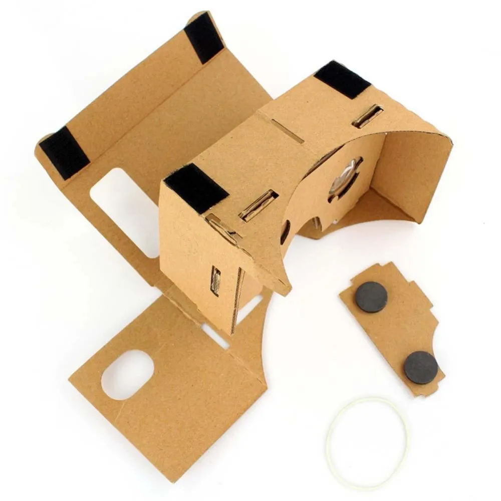 Google Cardboard Viar 3 D Virtual Reality Goggles 3D VR Glasses For Phone iPhone Android Smartphone Helmet Headset Wirth Lenses