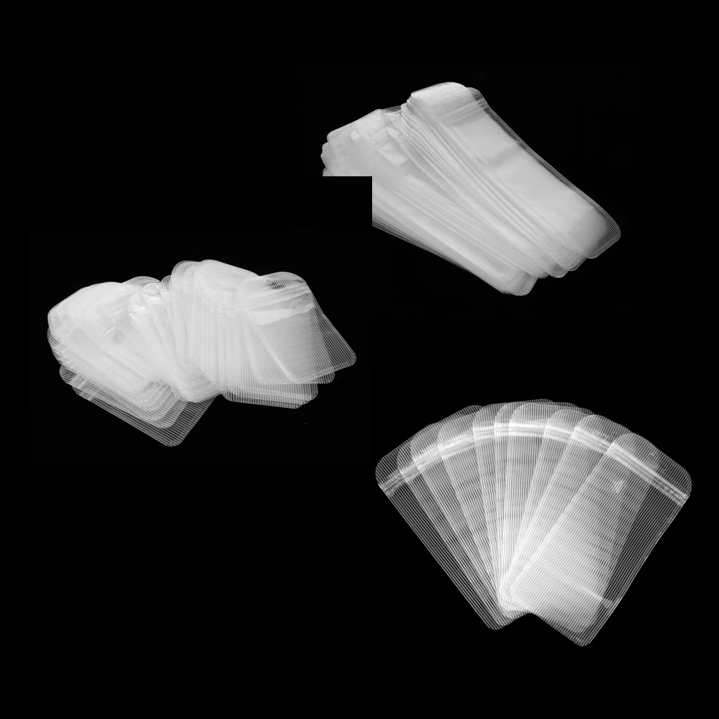 

MagiDeal 50pcs Striped Seal Polypropylene Plastic Jewelry Package Bag Hang Hole Pouch