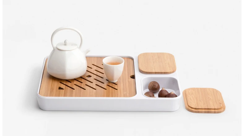 TANGPIN натуральный бамбук и керамическая подставка для чайного сервиза белый чай Настольный набор для чая платтеры Китайский кунг-фу Чайные Аксессуары